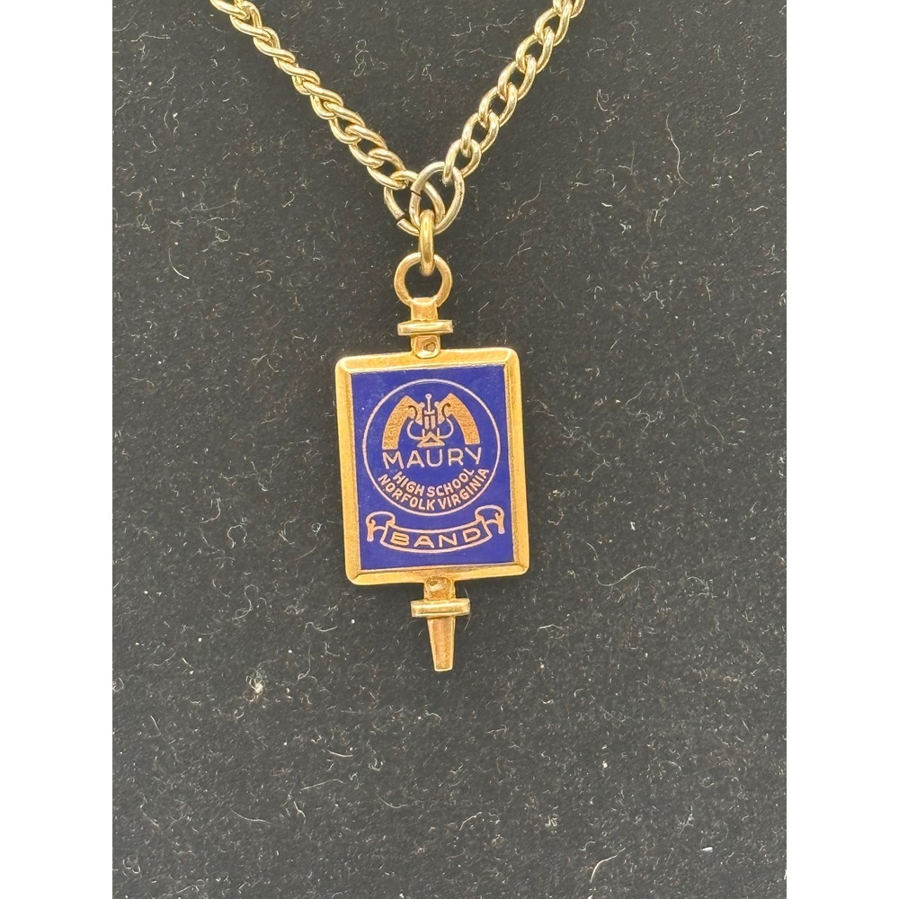 Vintage Maury High School Norfolk Virginia Band Pendant Necklace 1/10 10K GF